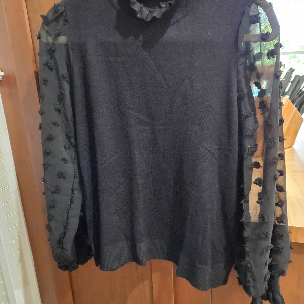 Black sweater w/ sse through sleeves
